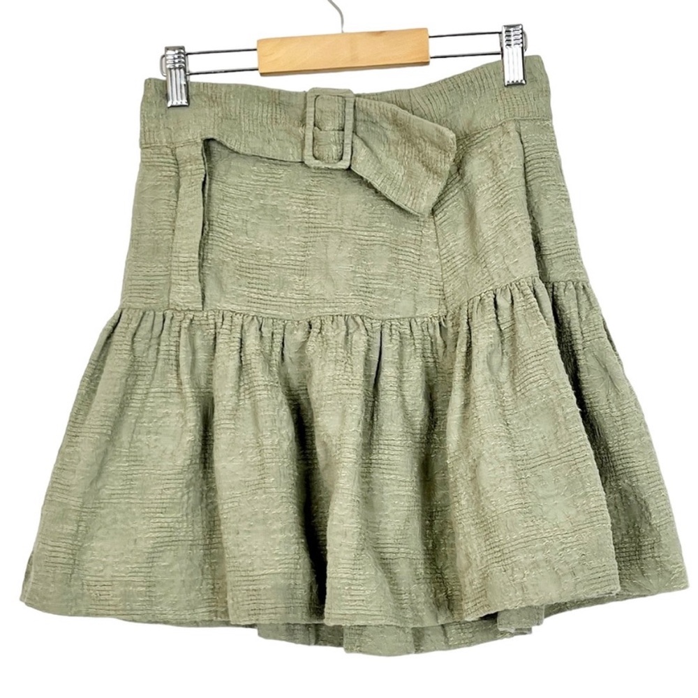 Zara Knit Drop Waist Poplin Mini Skirt